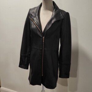 Cole Haan S/P, Black Genuine Lamb Skin Leather Jacket , New